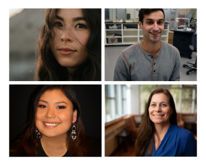 A collage featuring headshot photos of the 2020 National Student Bursary Program Winners. From left to right, the top images are of Chantai Minet and Mitchell Maracle. From left to right, the bottom images are of Destiny Bird and Kate Dunn